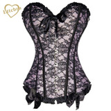 Red Lace Corset With Bow Ruffle For Women Plus Size Waist Corset Blue Corset And Bustier Outwear Overbust Corset Top