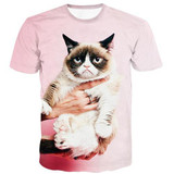 Raisevern New Animal Cat Print 3D T Shirt Kitten The Destroyer T-shirt Harajuku Style Men Women Top Tees T-shirts Plus Size