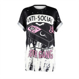 Raisevern New ANTI-SOCIAL 3D Printing T Shirt GOTH GANG Harajuku Punk T-Shirt Summer Style Clothing Tops Plus Size Dropship