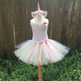 Rainbow Pony Unicorn Tutu Dress Girl Kids Christmas Halloween Costume Fancy Baby Girl Birthday Party Dresses With Headband 1-14Y