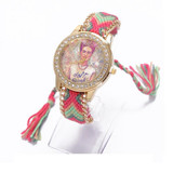 Rainbow Geneva Watch Women vintage hippie Mexican Rhinestone Style dial Fridas Fashion wristwatch Lace Chain Braid Reloj