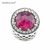 Radiant Hearts Cerise Crystal &amp; Clear CZ Berads Sterling-Silver-Jewelry Fit Original Bracelet Beads For Woman DIY Wholesale