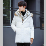 Raccoon Fur Hood Down Parkas Winter Jacket Long Coats Mens Outwear Overcoats Snow Jackets Warm Thickening Plus Size Clothing
