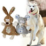 Rabbit Elephant Shape Stuffed Dog Squeaking Toy 21.5cm*14cm  Animal Shape for Small Dogs Plush Toy Goods for Pets 2 styles