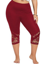 Lace Trim Capri Plus Size Leggings Women Sexy Fitness Legging Women Workout Leggings Push Up Leggings Big Size 5XL