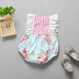 Lace Striped Romper baby clothes Newborn Baby Girls Lace Floral Ruffled One-Piece Romper Jumpsuit Clothes Outfits