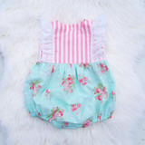 Lace Striped Romper baby clothes Newborn Baby Girls Lace Floral Ruffled One-Piece Romper Jumpsuit Clothes Outfits