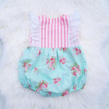 Lace Striped Romper baby clothes Newborn Baby Girls Lace Floral Ruffled One-Piece Romper Jumpsuit Clothes Outfits