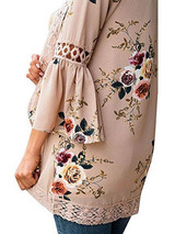 Lace Split-joint Printed Cover-up Top