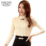 Lace Shirt Women Clothing Blusas Femininas Blouses &amp; Shirts 2015 New Fashion women tops Thick Fleece Women Crochet Blouse 018A