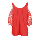 Lace Shirt Blouse Off Shoulder Sexy Women Blouse Chiffon Shirts Blusa Tunic Loose Casual Top For Women WS1360T