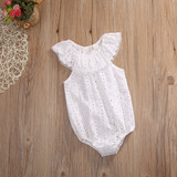 Lace Ruffles Neck Romper baby girls clothes 2017 Summer Toddler Infant Kids Sleeveless Clothes Cotton Jumpsuit Sunsuit Outfits