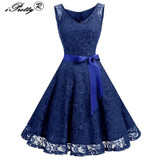 Lace Patchwork Women Vintage Dress Autumn Winter Sleeveless Pin Up Rockabilly Plus Size 3XL Retro Robe Female Party Vestidos