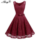 Lace Patchwork Women Vintage Dress Autumn Winter Sleeveless Pin Up Rockabilly Plus Size 3XL Retro Robe Female Party Vestidos