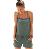 Lace Girl Summer Jumpsuits 2017 Spaghetti Strap Beach Playsuits Printed Jumpsuits Shorts Womens Sleeveless Bodysuit Overalls