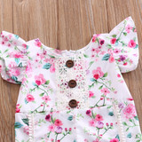 Lace Floral Romper baby clothing Newborn Infant Baby Girl Romper Outfits Sunsuit Clothes 0-4Y
