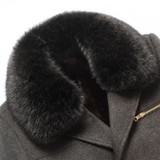 KOLMAKOV 2017 new winter high quality fur collar men's wool trench coat,cashmere windbreaker Thicker 50% woolen overcoat.