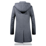 KOLMAKOV 2017 new winter high quality Casual hooded collar men's woolen coat,men 52% woolen long trench coat, full size M-3xl.