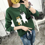 Kobeinc Autumn Winter Women Sweatshirts Puppy Dog Funny Printing Hoodies Thicking Warm O-Neck Pullover Sweatshirts For Female