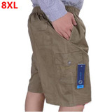 Big size men's summer casual Shorts XL plus size loose fat middle-aged fat cotton 8XL 7XL 6XL Large size