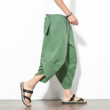 Big Size M-5XL Men Solid Color Fashion Casual Pant Summer Mens Loose Wide Leg Harem Trousers Jogger Sweatpants