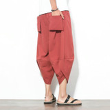 Big Size M-5XL Men Solid Color Fashion Casual Pant Summer Mens Loose Wide Leg Harem Trousers Jogger Sweatpants