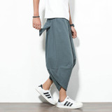 Big Size M-5XL Men Solid Color Fashion Casual Pant Summer Mens Loose Wide Leg Harem Trousers Jogger Sweatpants