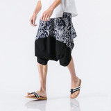 Big Size M-5XL 2017 Summer Men Short Casual Pant Nepal Style Loose Skirt Trousers Male Loose Linen Harem Pants