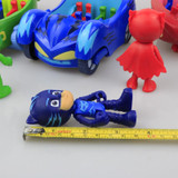 Big Size 3pcs Cars and 3pcs dolls Characters Catboy Gekko Cloak Action Figure freddy Toys Boy Gift Birthday Christmas