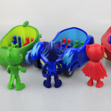Big Size 3pcs Cars and 3pcs dolls Characters Catboy Gekko Cloak Action Figure freddy Toys Boy Gift Birthday Christmas