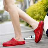 Big Size 39-45 Summer Beach Sandals Men Backless EVA Material Mules &amp; Clogs Shoes Hollow Flat With Slides Jelly Shoes Slippers