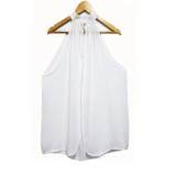 Big Sale Women Summer Blouses Chiffon Vest Shirts Tops Off Shoulder Sleeveless Backless Blusas Tank Tops Ladies Candy Color Vest