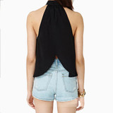 Big Sale Women Summer Blouses Chiffon Vest Shirts Tops Off Shoulder Sleeveless Backless Blusas Tank Tops Ladies Candy Color Vest