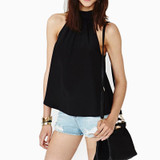 Big Sale Women Summer Blouses Chiffon Vest Shirts Tops Off Shoulder Sleeveless Backless Blusas Tank Tops Ladies Candy Color Vest
