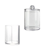 Big Promotion Acrylic Cotton Swab Organizer Box Portable Round Container Storage Case Make up Cotton Pads Q-tip Box For Home