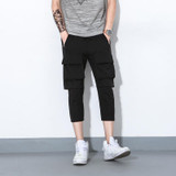 Big Pocket Male Harem Pant Jogger Sweatpants Men Fashion Casual Calf Length Trousers