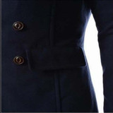 Hot Sale Trench Coat Men Tops Autumn Style Double Breasted Trench Coat High Quality Woolen Cloth Fabric Long Mens Trench Coat
