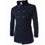 Hot Sale Trench Coat Men Tops Autumn Style Double Breasted Trench Coat High Quality Woolen Cloth Fabric Long Mens Trench Coat