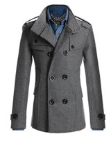 Hot Sale Trench Coat Men Double Breasted British Style Cashmere Mens Trench Coats High Quality Woolen Jacket Mid Long Overcoat