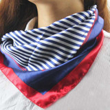Hot Sale Stripe Silk Satin Scarves Women Female Small Square Scarf Women Four Seasons Chiffon Shawl Wraps Scarf Echarpe #Zer