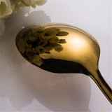 Hot Sale Stainless Steel Golden Western Food Dinnerware Cutlery Fork Knife &amp; Scoop Tableware Cutlery Set
