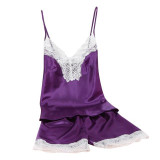 Hot Sale Sexy Satin Sleepwear Set Nightgown Nightdress Sexy Lingerie Silk Spaghetti Strap Nightwear 2017