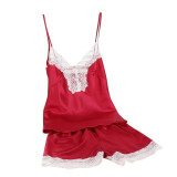Hot Sale Sexy Satin Sleepwear Set Nightgown Nightdress Sexy Lingerie Silk Spaghetti Strap Nightwear 2017