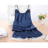 Hot Sale Sexy Satin Sleepwear Set Nightgown Nightdress Sexy Lingerie Silk Spaghetti Strap Nightwear 2017