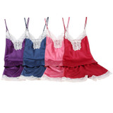 Hot Sale Sexy Satin Sleepwear Set Nightgown Nightdress Sexy Lingerie Silk Spaghetti Strap Nightwear 2017