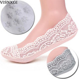 2017 Lady Must Have "Fashion Women's Cotton Lace Antiskid Invisible Liner Low Cut Socks Lady Girl Women Summer Socks 1 Pair W004