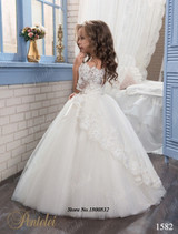 2017 Lace Arabic Flower Girl Dresses for Weddings Tulle Baby Girl Communion Dresses Children Girl Pageant Gown FH129