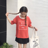 2017 Korean Style Letter Printed All Match Loose Causal Hole Short Sleeve Female T-shirts