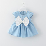 2017 Korean cute little girl wearing jeans kid cowboy dress a baby baby girl school summer clothing casual clothing