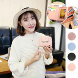 2017 Korean Cute Cat Anime Leather Trifold Slim Mini Wallet Women Small Clutch Female Purse Coin Card Holder Dollar Bag BS88